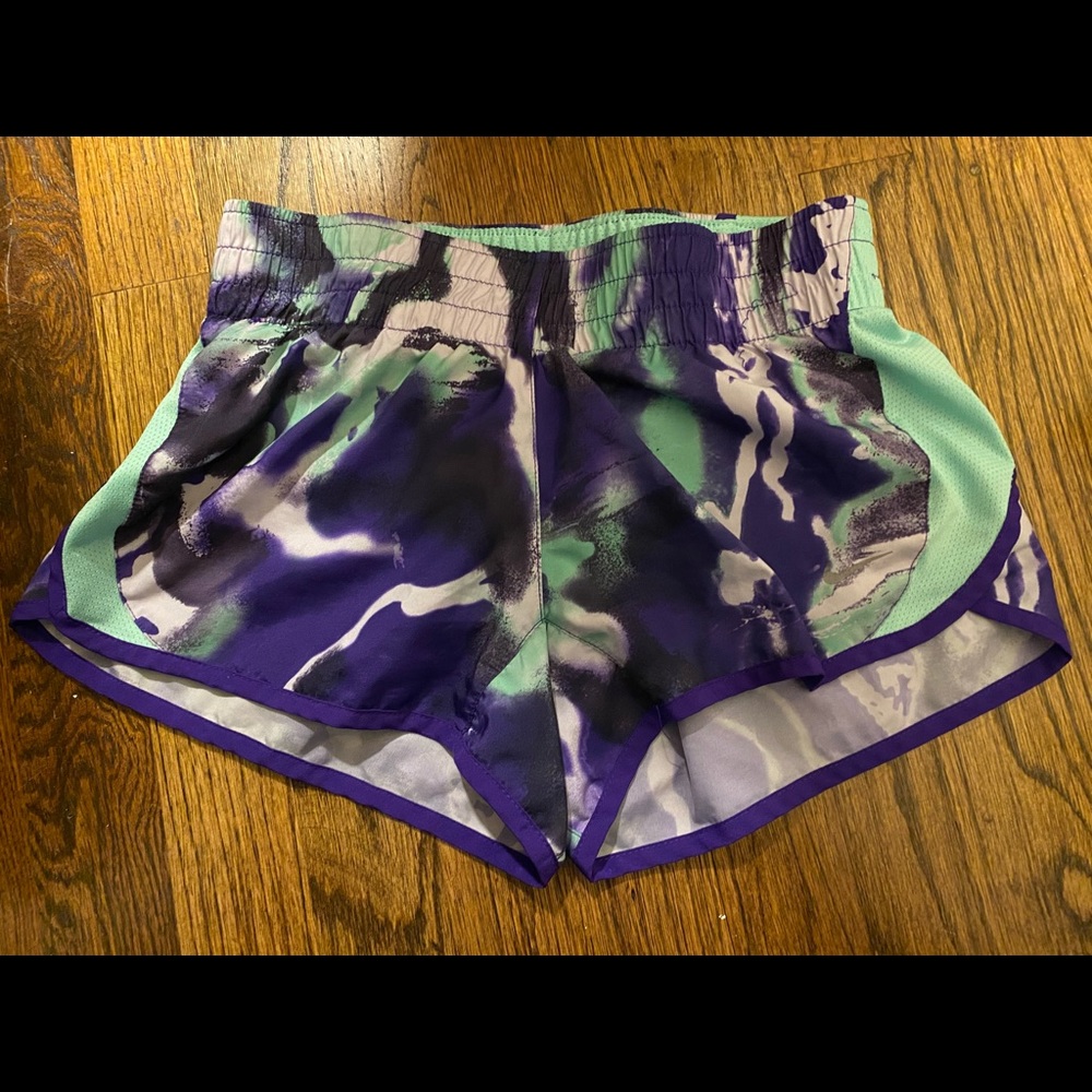 Nike purple and green shorts